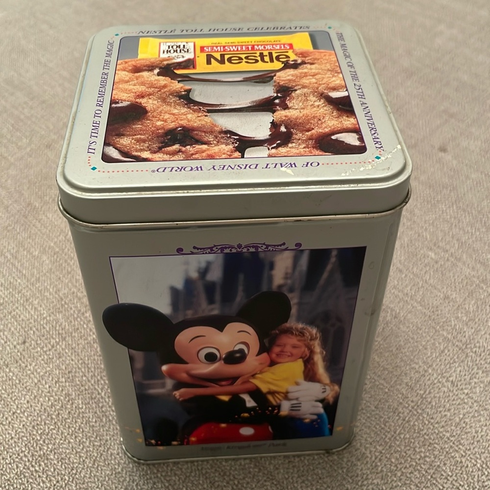 Vintage Collectible Tin Nestle & Walt Disney World 25th Anniversary Tin